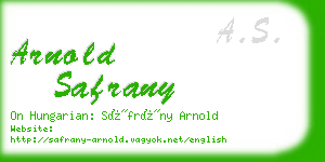 arnold safrany business card